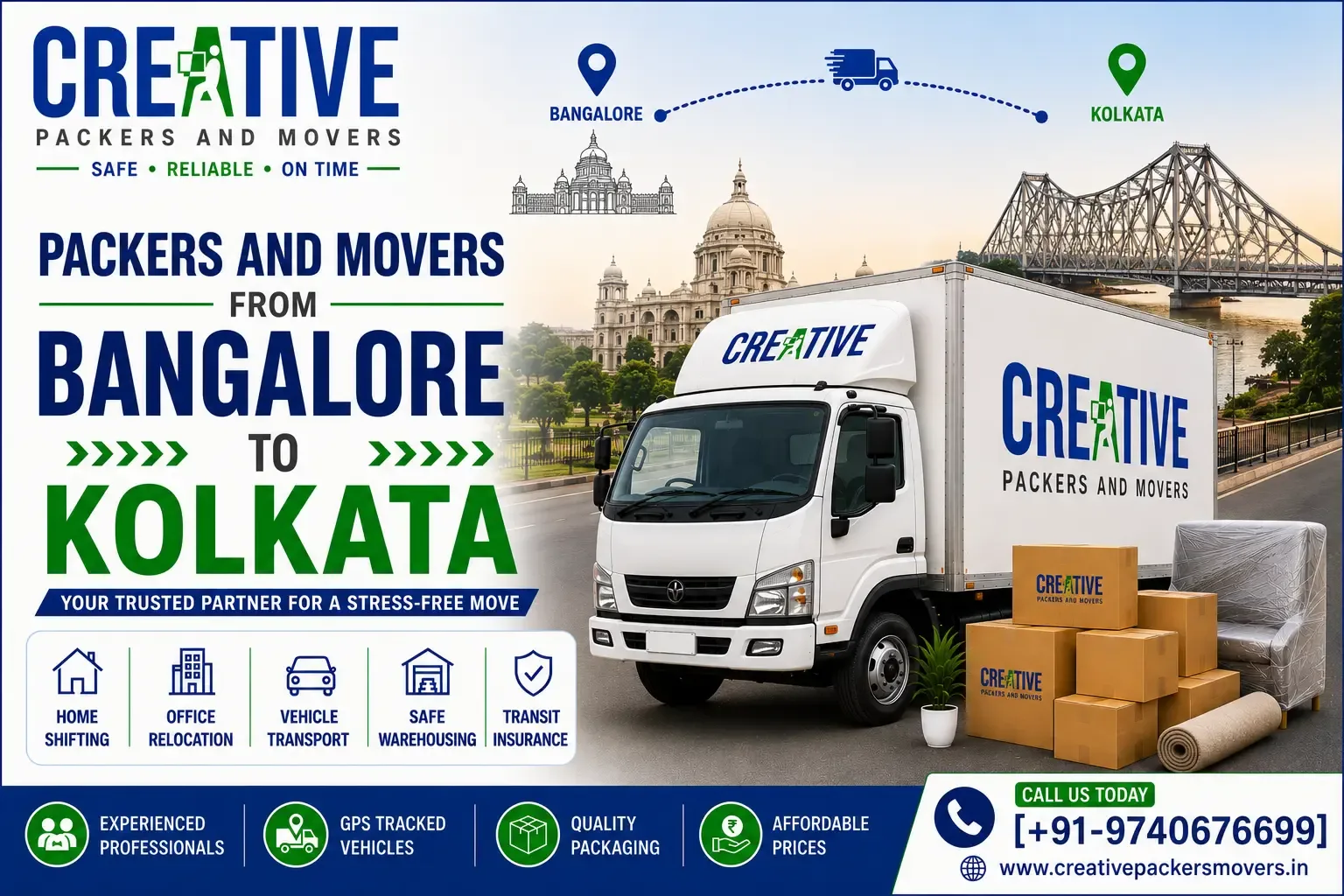 Packers and Movers Bangalore to Kolkata