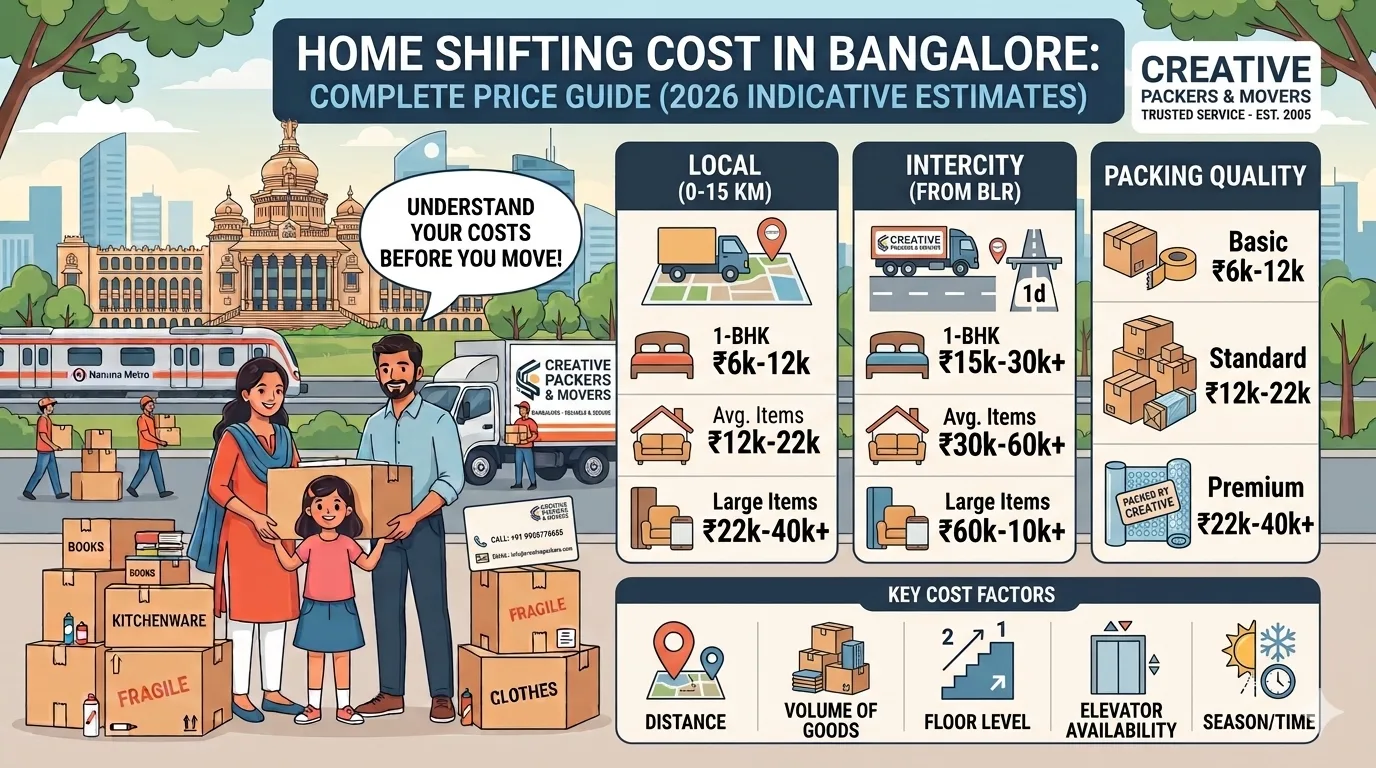 How Much Do Movers and Packers Cost in Bangalore? Complete 2026 Price Guide