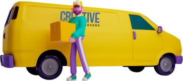 Delivery agent holding a package